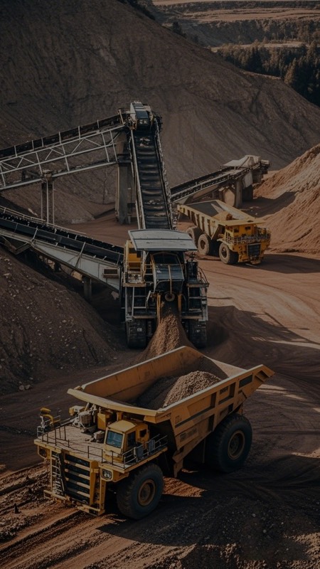 Aerial view of mining operations